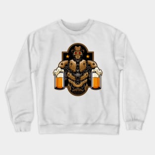 cowboy robot bring beer Crewneck Sweatshirt